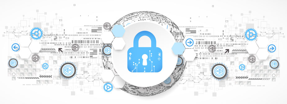 Blue lock representing data security
