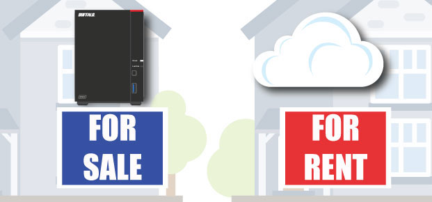 NAS Network Attached Storage device and cloud in front of homes